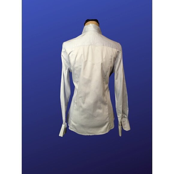 𝅺MERONA, Pre-owned Stretchy Fitted Blouse, LIGHT BLUE, Long sleeves; Size XL - Picture 2 of 8